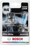 Bosch H4 Ultra White Halogen-Gl&uuml;hlampe f&uuml;r Auto-Scheinwerfer, 12 V 60/55 W, mit
