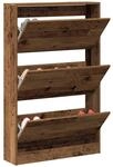 vidaXL Schuhschrank mit Regal Altholz 80 x 21 x 125,5 cm Holzwerkstoff,...