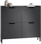 SoBuy Schuhschrank Schmal mit 4 Klappen - Platzsparender Schuhkipper f&uuml;r Kleine