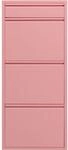 Kare Design Schuhschrank Caruso, Rosa, Stahl, mit 4 Klappen, Schuhablage f&uuml;r 6 Paar