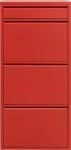 Kare Design Schuhschrank Caruso, Rot, Metall, mit 4 Klappen, Schuhablage f&uuml;r 6 Paar