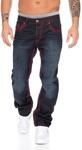 Rock Creek Herren Designer Denim Jeans Hose Dicke zier n&auml;hte NEU RC-2092, 29W / 32L,