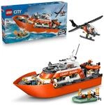 LEGO City Rettungsboot der K&uuml;stenwache mit Hubschrauber - Spielzeug Einsatzfahrzeug