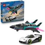 LEGO City D&uuml;senflieger vs. Rennauto - Spielzeug Set mit Flugzeug, Supersportwagen
