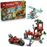 LEGO NINJAGO Showdown am Baumhaus mit dem Ninja-Bike - Action Spielzeug mit Motorrad,