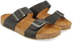 HAFLINGER Bio Andrea Leder Pantolette Sandale Country Schwarz (1688), Gr 37