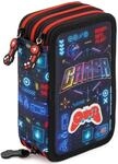 Julian Ross 3-Fach Federm&auml;ppchen Jungen Gef&uuml;llt - 46 Teile Schulm&auml;ppchen Set Gamer