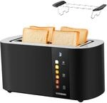 Steinborg&reg; Automatik Toaster 4 Scheiben mit Br&ouml;tchenaufsatz Langschlitztoaster