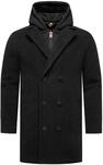 STONE HARBOUR Herren Mantel in Wollmantel-Optik langer Trenchcoat mit...