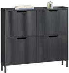 SoBuy Schuhschrank Schmal - Schuhkipper Schmal mit 4 T&uuml;ren - Ideal f&uuml;r Enge Flure,