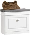 SoBuy Schuhbank mit Sitzkissen und Stauraum Schuhschrank mit Klappe, Schuhregal