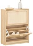 SoBuy FSR160-N Schuhkipper mit 2 Klappen Schuhschrank schmal Schuhregal mit 4