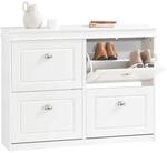 SoBuy Schuhschrank Schmal mit 4 Klappen - Schmaler Schuhkipper mit 8 Ablagen,