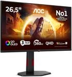 AOC Q27G4SDR 27 Zoll WQHD USB Hub Gaming Monitor, 360Hz, QD-OLED Panel, 0.03ms GtG,