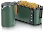 Arendo - K&uuml;chen Set - Edelstahl Wasserkocher mit Temperatureinstellung - Edelstahl