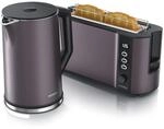 Arendo - Wasserkocher mit Toaster SET Edelstahl Grau Ros&eacute;, Wasserkocher 1,5L