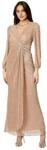 Adrianna Papell Drapiertes Damen-Kleid aus metallischem Netzstoff, Helles Gold, 34
