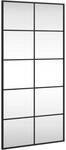 vidaXL Wandspiegel 50x100 cm, Schwarz, Glas mit pulverbeschichtetem Eisenrahmen,