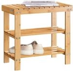 SoBuy Schuhregal aus Bambus Schuhbank mit Sitzfl&auml;che &ndash; Platzsparend,...