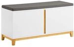 SoBuy Schuhbank mit Sitzfl&auml;che 90x46x34cm f&uuml;r Flur | Sitzbank mit 4 F&auml;chern...