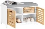 SoBuy Schuhbank Sitzbank mit Stauraum &ndash; Schuhregal mit 4 F&auml;cher, Sitztruhe...