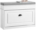 SoBuy Schuhbank mit Sitzkissen & Stauraum 75x54x24cm f&uuml;r Flur | Schuhschrank...