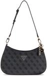 GUESS Noelle II Top Zipper Shoulder Bag Coal Logo