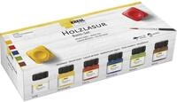 KREUL 78500 - Farbintensive Acryl Holzlasur im Set, 6 x 20 ml Farbe in Wei&szlig;,