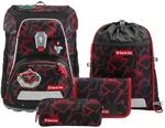 Step by Step Schulranzen-Set FIT &bdquo;Ninja Yuma 5-teilig, rot-schwarz, Ninja-Design,