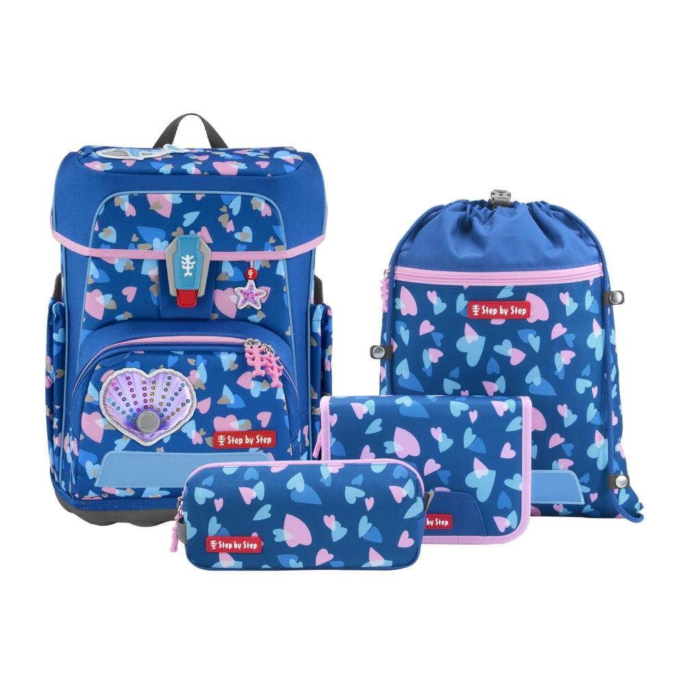 Step by Step Schulranzen-Set CLOUD REFLECT &bdquo;Seashell Pearl 5-teilig, blau-rosa,