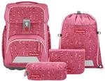 Step by Step BASIS Schulranzen-Set &bdquo;Pink Bubbles, 4-teilig, rosa, ergonomischer