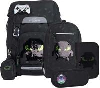 Beckmann Schulranzen Classic Schoolbag Set 6-teilig 22L Pixel schwarz