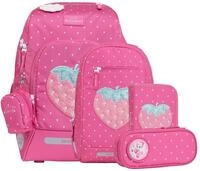 Beckmann Schulranzen Active Air FLX Schoolbag Set 6-teilig 20-25L Strawberry purpur