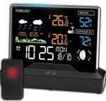 Retoo Funkwetterstation, 1 Au&szlig;ensensor, DCF-Uhr, LCD-Display, Rezeption 30m | Innen-