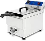 VERTES Friteuse Fritteuse Frit&ouml;se Edelstahl 10L (3000W, 230V, Kaltzonenprinzip,