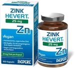 Zink Hevert 25 mg Kapseln, 100 St. Kapseln | Zink-Bisglycinat mit Kupfer f&uuml;r