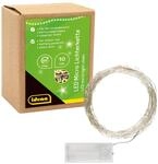 Idena 31114 - LED Micro Lichterkette mit 10 LEDs in Warmwei&szlig;, 6 Stunden Timer