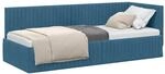 vidaXL Eckbettgestell mit Kopfteil Blau 80 cm x 200 cm Samt