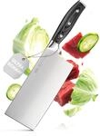 R&Ouml;SLE Chinesisches Kochmesser WOLFGREY 18 cm, Hackbeil mit Pakkaholzgriff