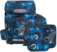 Beckmann Schulranzen Plus Air Schoolbag 7 teilig Tech Rex schwarz blau