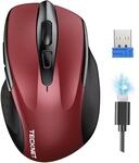 TECKNET Silent Kabellose Maus, Wiederaufladbar Funkmaus 4800 DPI, 2,4 GHz Optische