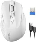 TECKNET Silent Kabellose Maus, Wiederaufladbar Funkmaus 4800 DPI, 2,4 GHz Optische