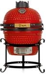 BBQ-Toro Kamado Grill Holzkohlegrill Haiiro &Oslash; 32 cm | Rot | Mini...