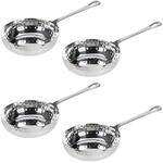 4er Set Edelstahl Mini Pfanne Geh&auml;mmert mit Stiel &oslash; 11 cm Fassungsverm&ouml;gen...