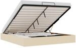 vidaXL Ottoman-Bett ohne Matratze Creme 160x200 cm Stoff