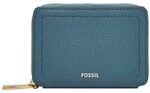 Fossil Logan Leder oder Polyester Clutch-Geldb&ouml;rse f&uuml;r Damen Blau 10.16 cm L x 1.91