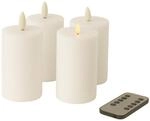 Fachhandel Plus LED Kerzen mit Timer &ndash; Stumpenkerzen aus Echtwachs mit 3D Flamme &