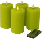 Fachhandel Plus LED Kerzen mit Timer &ndash; Stumpenkerzen aus Echtwachs mit 3D Flamme &