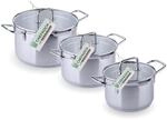 Chefkoch trifft Fackelmann Kochtopf-Set mit Glasdeckel &Oslash;16, 20, 24cm &ndash; Aus Premium
