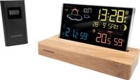 Wecker f&uuml;r Wetterstation THOMSON dunkles Holz Temperaturanzeige, Hygrometrie,